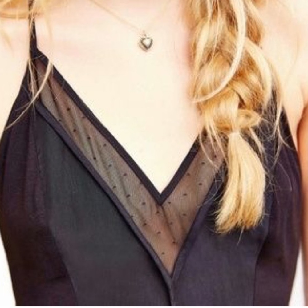 Plunging V-Neck Mesh Panel Mini Dress in Black by Cope UO - Size XS - Picture 5 of 11
